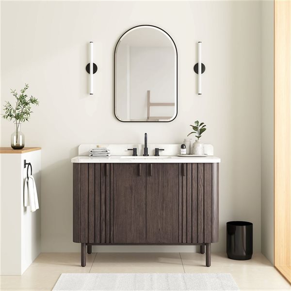 Meuble-lavabo autoportant Blakely d'Avanity MDF/placage bois chêne brun 48 po pour salle de bains