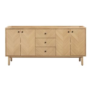 Avanity Adele 72-in Natural Oak MDF/Wood Veneer Freestanding Double Bathroom Vanity Cabinet