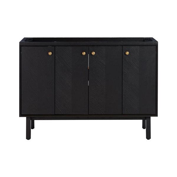 Avanity Adele 48-in Black Oak MDF/Wood Veneer Freestanding Single Sink Bathroom Vanity Cabinet