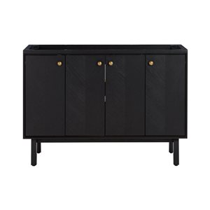 Avanity Adele 48-in Black Oak MDF/Wood Veneer Freestanding Single Sink Bathroom Vanity Cabinet