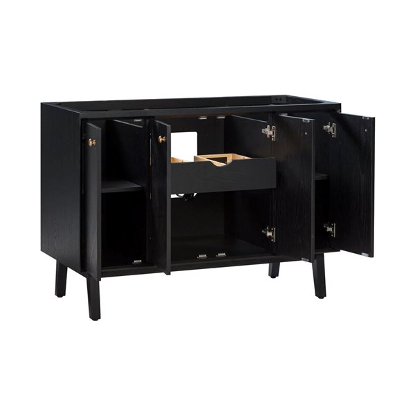 Avanity Adele 48-in Black Oak MDF/Wood Veneer Freestanding Single Sink Bathroom Vanity Cabinet