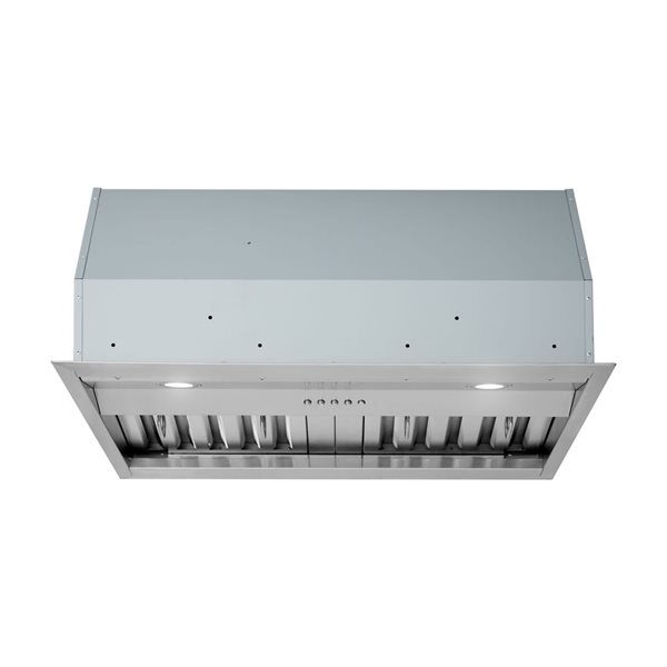 Caloric 28-in 600 CFM 3-Speed LED Pro Range Hood Insert with Push-Button Controls - Stainless Steel