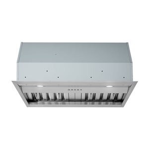 Caloric 28-in 600 CFM 3-Speed LED Pro Range Hood Insert with Push-Button Controls - Stainless Steel