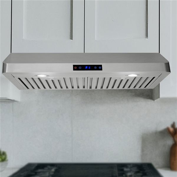 Caloric 30-in 600 CFM 3-Speed Undercabinet Range Hood with LED Lighting and Touch Controls - Stainless Steel