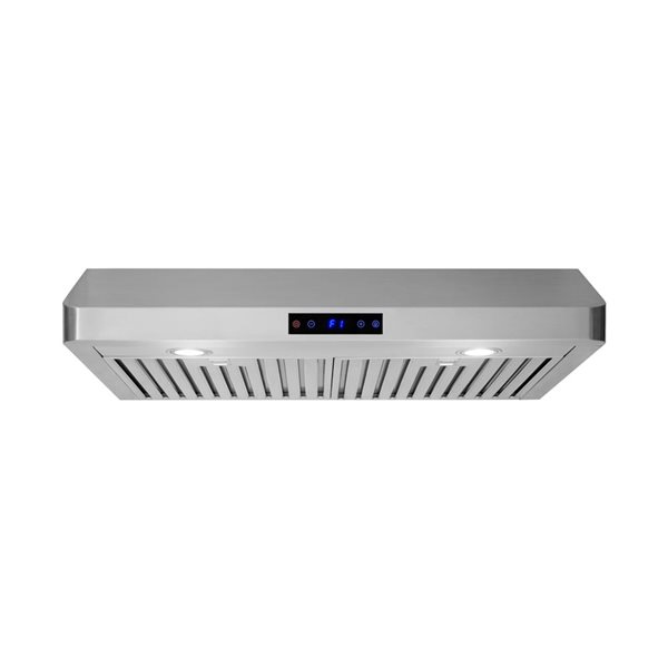 Caloric 30-in 600 CFM 3-Speed Undercabinet Range Hood with LED Lighting and Touch Controls - Stainless Steel