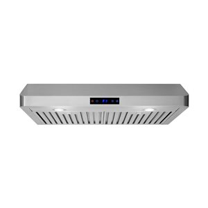 Caloric 30-in 600 CFM 3-Speed Undercabinet Range Hood with LED Lighting and Touch Controls - Stainless Steel