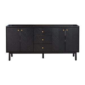 Meuble-lavabo double autoportant Adele d'Avanity MDF/placage bois chêne noir 72 po pour salle de bains