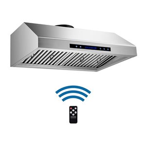 Caloric 30-in 900 CFM 4-Speed LED Pro Undercabinet Range Hood with Remote Control - Stainless Steel