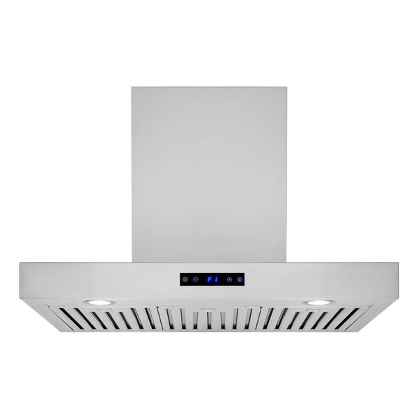 Caloric 42-in H 600 CFM 3-Speed LED Wall Mount Range Hood with Touch Controls - Stainless Steel