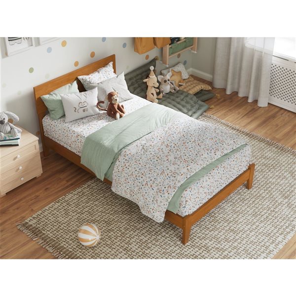 AFI Orlando Light Brown Twin Bed Frame w/ Charging Station