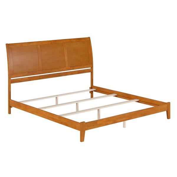 AFI Portland Light Brown King Bed Frame w/ Charging Station