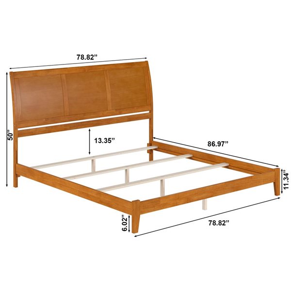 AFI Portland Light Brown King Bed Frame w/ Charging Station
