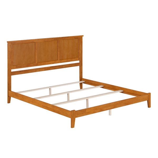 AFI Madison Light Brown King Bed Frame w/ Charging Station