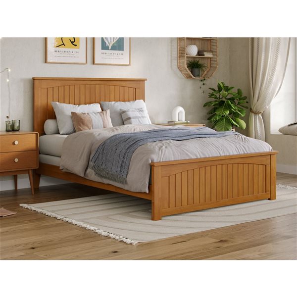 AFI Nantucket Light Brown Double Bed Frame w/  Matching Footboard