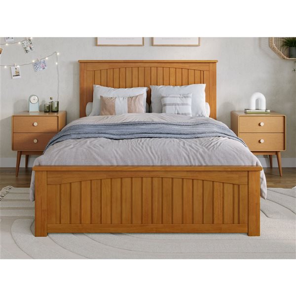 AFI Nantucket Light Brown Double Bed Frame w/  Matching Footboard