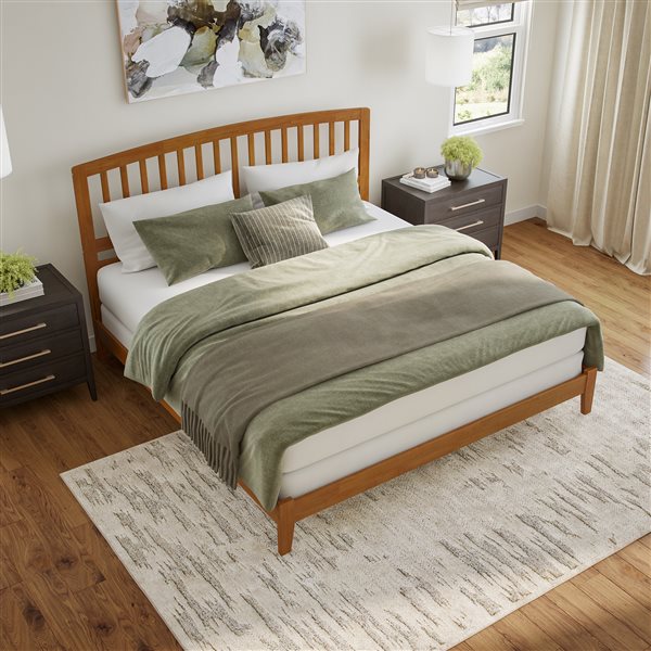 AFI Richmond Light Brown King Bed Frame w/ Charging Station