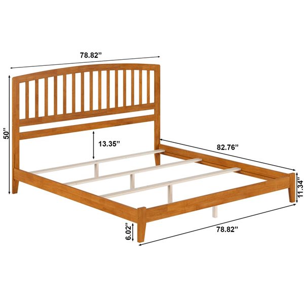AFI Richmond Light Brown King Bed Frame w/ Charging Station