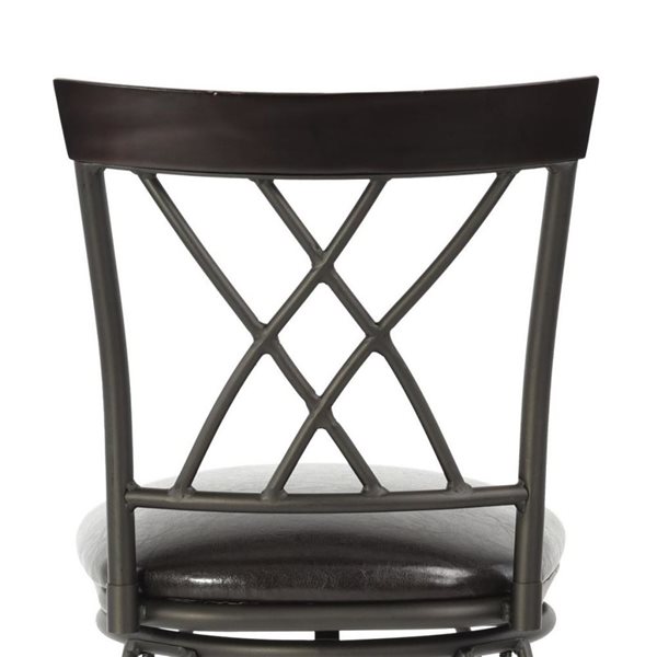 Homy Casa Set of 4 24-in Black High Back Metal Frame Swivel Barstool with Cushioned Seat