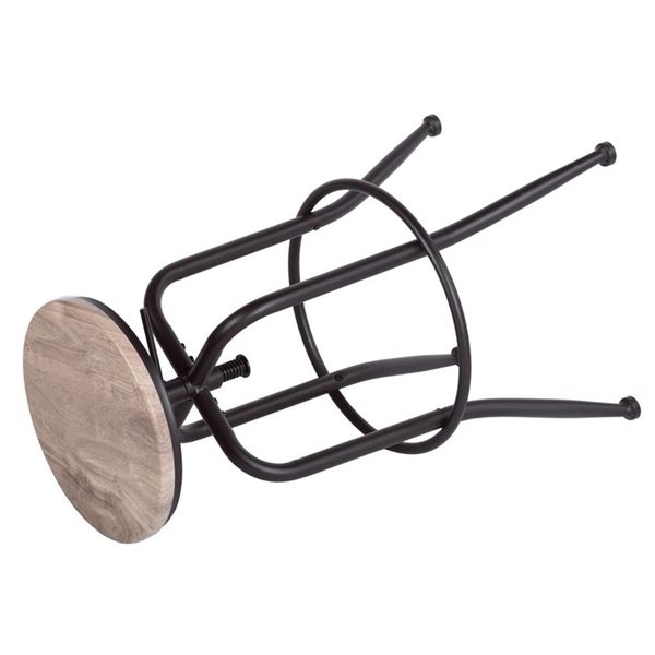 Homy Casa Set of 4 30-in Walnut Wood Grain Backless Metal Frame Adjustable Height Bar Stool