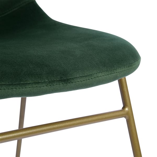 Homy Casa Set of 2 Green Velvet Upholstered Dining Chair