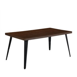 Homy Casa 62.9 x 35.4 x 28.3-in 6-Seat Modern Farmhouse Walnut Brown Dining Table with Rectangle Wooden Top