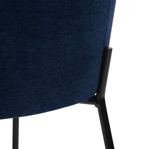 Homy Casa Set of 2 Navy Blue Fabric Upholstered Side Dining Chairs