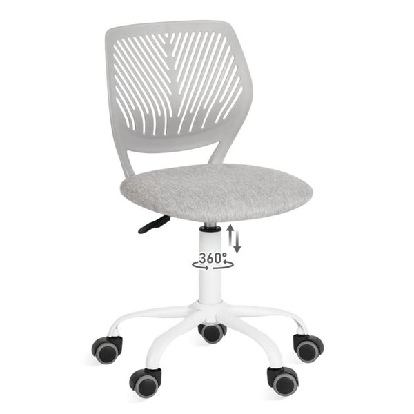 Homy Casa Set of 2 Pink Grey Mesh Ergonomic Swivel Task Chair with Adjustable Height and Back Support