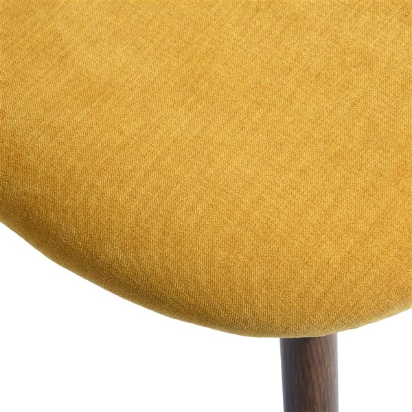 Homy Casa Set of 2 Yellow Fabric Upholstered Side Dining Chairs