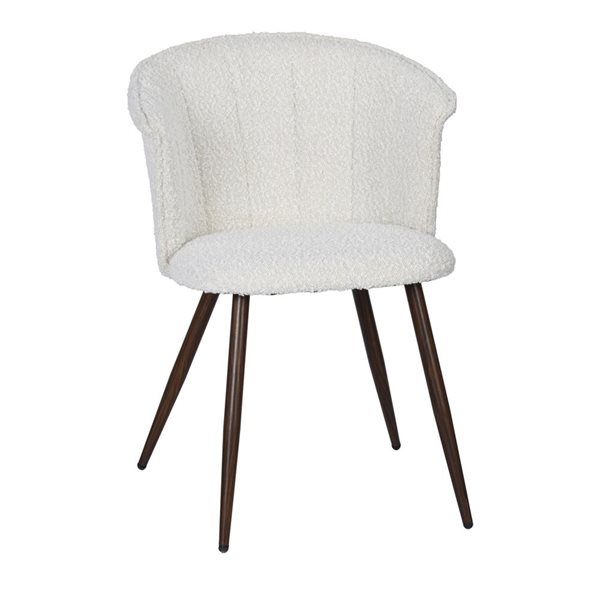 Homy Casa Set of 2 Beige Boucle Upholstered Side Dining Chairs