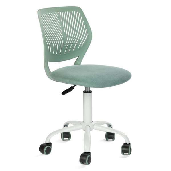 Homy Casa Set of 2 Green Grey Mesh Ergonomic Swivel Chair with Adjustable Height and Back Support