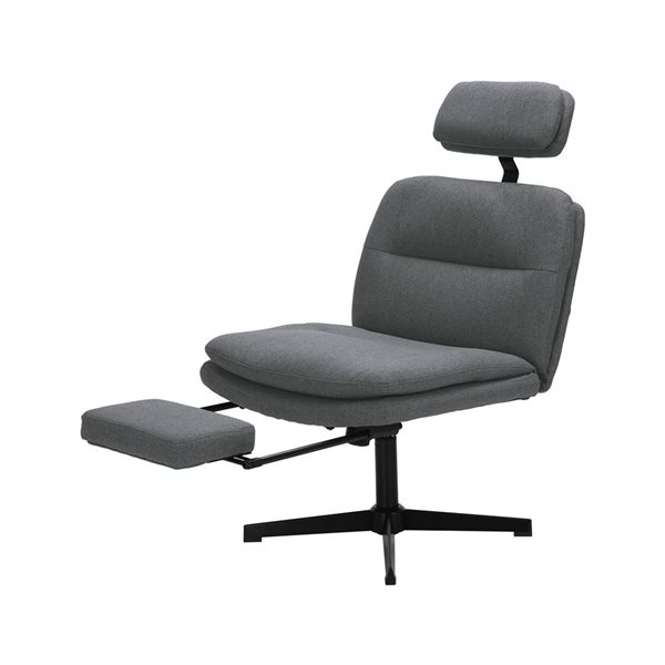 Homy Casa Grey Fabric Modern Upholstered Swivel Ergonomic Chair with ...