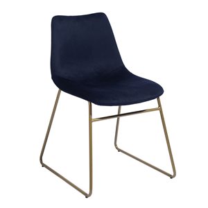 Homy Casa Set of 2 Blue Velvet Upholstered Dining Chair