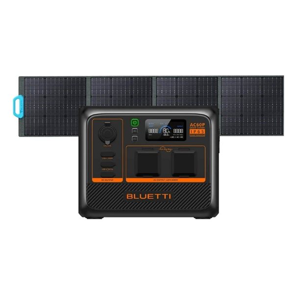 BLUETTI Premium Series AC60P Portable Power Station and PV200 Solar Panel