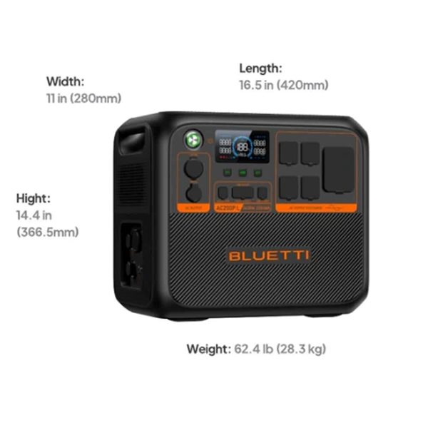 BLUETTI Premium Series B210P Expansion battery AC200PL Portable Power Station with PV350 Solar Panel Bundle