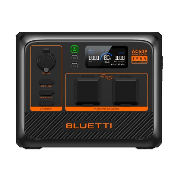 BLUETTI Premium Series AC60P Portable Power Station and B80P Expansion Battery