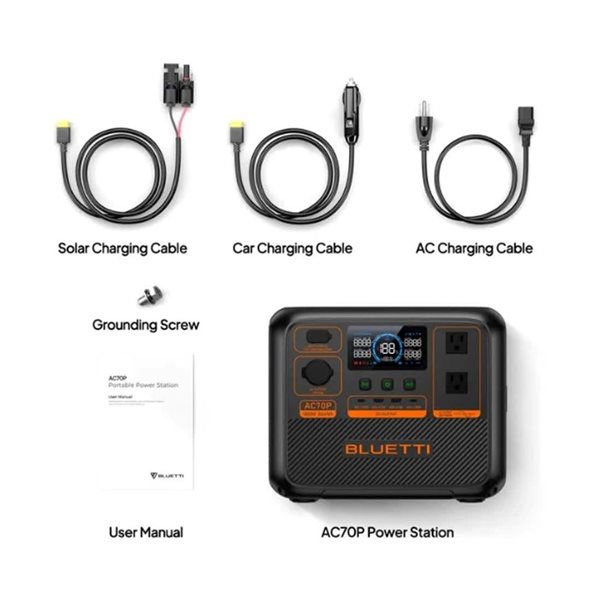 BLUETTI Premium Series AC70P Portable Power Station - 864 Wh