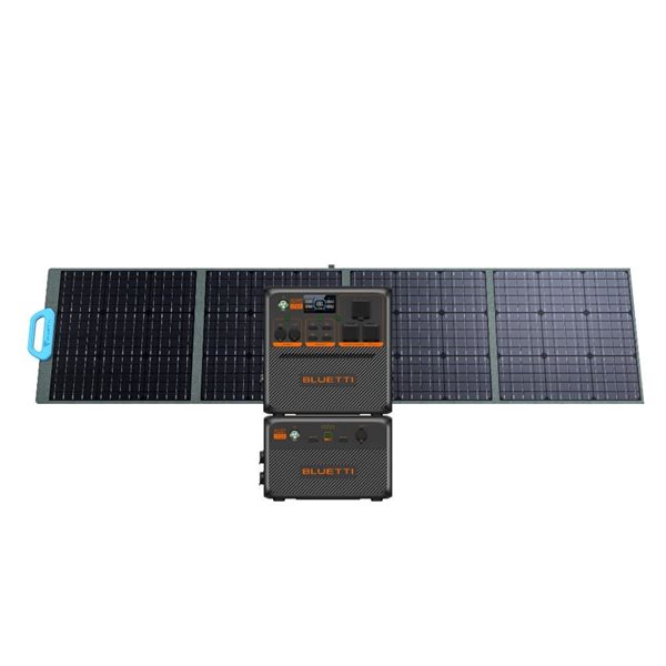 BLUETTI Premium Series B210P Expansion battery AC240P Portable Power Station with PV200 Solar Panel Bundle