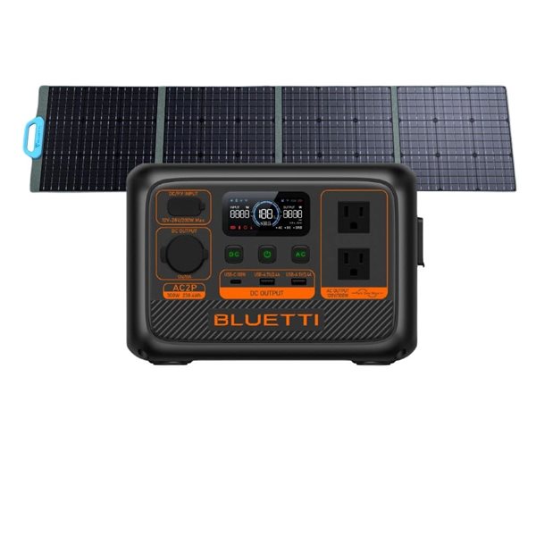 BLUETTI Premium Series AC2P Portable Power Station and PV200 Solar Panel