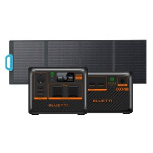 BLUETTI Premium Series AC60P Portable Power Station - B80P Expansion battery with PV120 Solar Panel Bundle