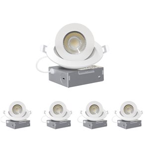 Ensemble de 4 plafonniers encastrés à cardan TorontoLed de 4 po