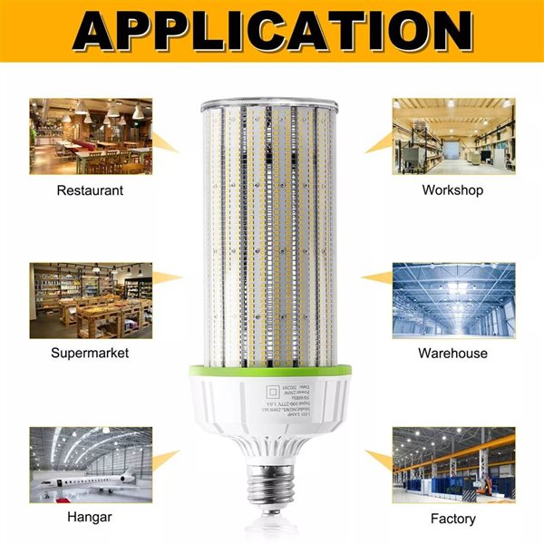 TorontoLed 54W Equivalent 600W Cool White 5000k E26/E39 base Corn Light