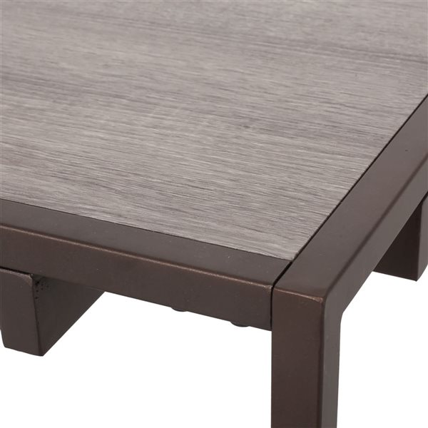 WELLFOR 34 x 34-in Grey MDF/Brown Metal Frame Modern Industrial Coffee Table