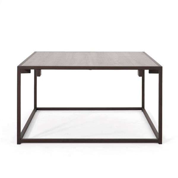 WELLFOR 34 x 34-in Grey MDF/Brown Metal Frame Modern Industrial Coffee Table