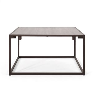 WELLFOR 34 x 34-in Grey MDF/Brown Metal Frame Modern Industrial Coffee Table