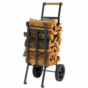 US Stove Company Heavy Duty Wheeled Log Cart - Stainless Steel