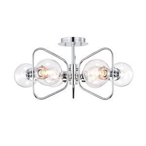 Home Accessories Inc Elaina 6-Light 20-in L Chrome Glass Globes Semi-Flush Mount Ceiling Light