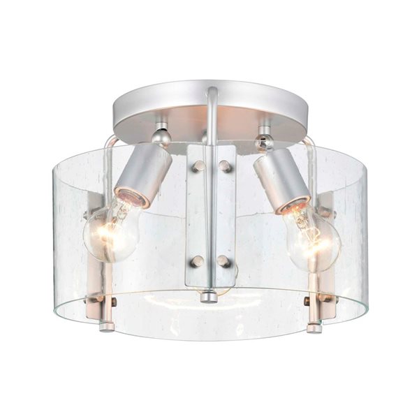 Home Accessories Inc Fortuna 3-Light 13-in L Silver Semi-Flush Mount Ceiling Light