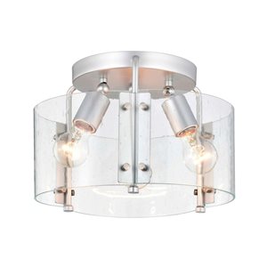 Home Accessories Inc Fortuna 3-Light 13-in L Silver Semi-Flush Mount Ceiling Light