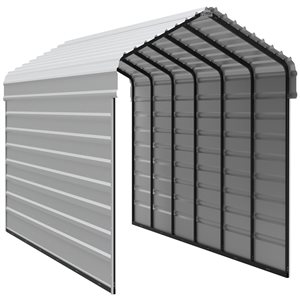 Abri d’auto Arrow avec fermeture sur un côté de 12 x 29 x 7 pieds Coquille d’œuf