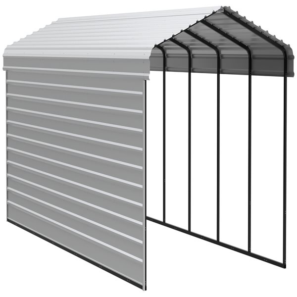 Arrow Steel Carport with 1 Side Wall Kit, 12x29x09